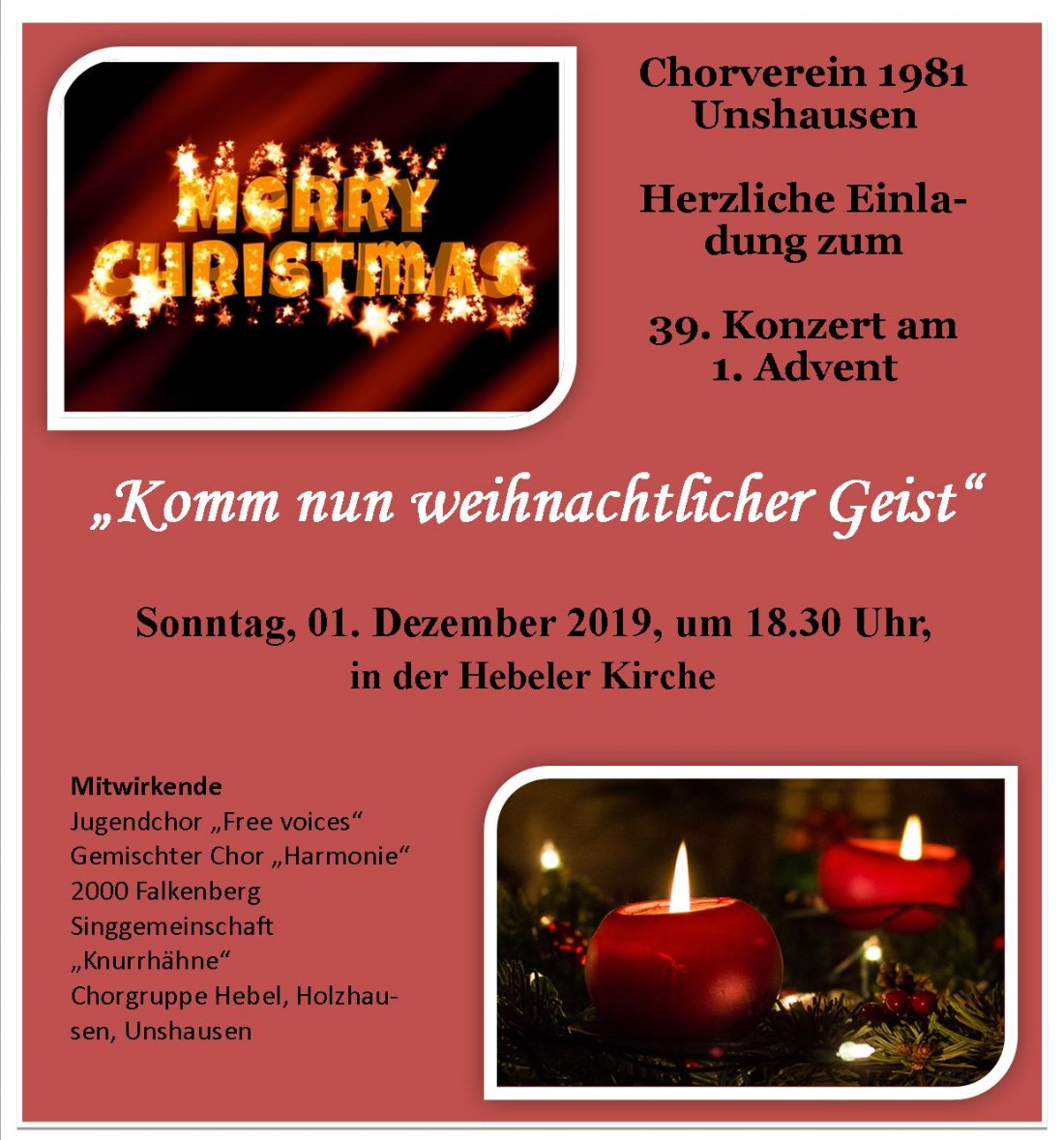 Chorverein Unshausen Advent 2019